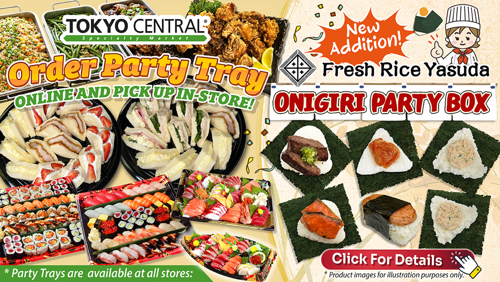Japanese party trays — order online for pickup